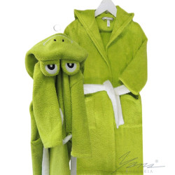 Зелен детски халат за баня Жабка